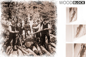 Woodblock Holzarbeiter 20 x 20cm