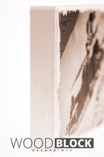 Laden Sie das Bild in den Galerie-Viewer, Woodblock Skifahrer 30 x 20cm
